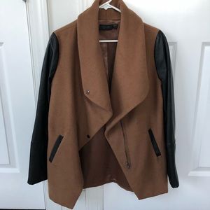 Brown and Leather Trench Coat